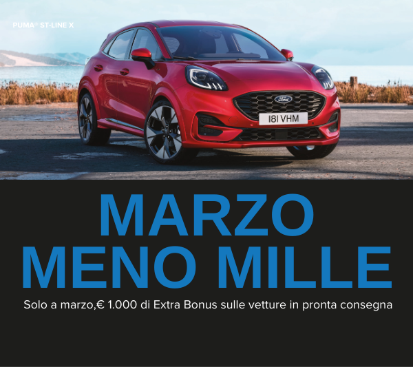 Solo A Marzo,€ 1.000 Di Extra Bonus Sulle Vetture In Pronta Consegna.